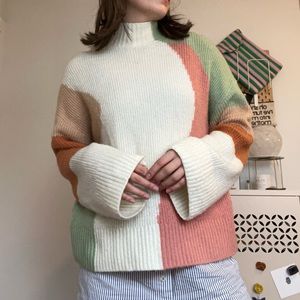 Oversized Knit color splashed sweater